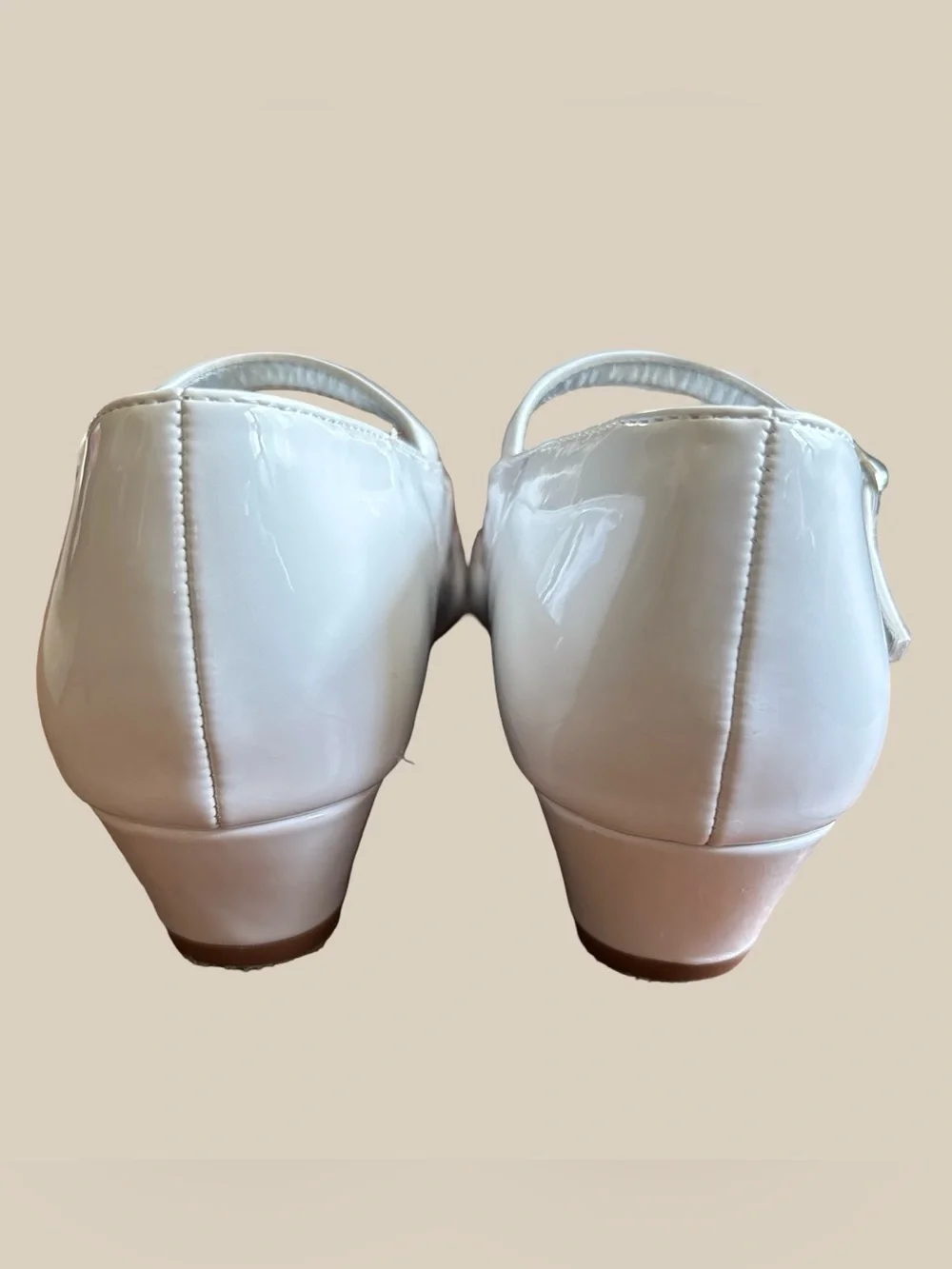 Nina Seeley White Patent Leather Mary Jane Pumps Girls SZ 3M Communion Wedding